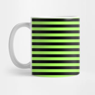 Horizontal Stripes Pattern - Black & Bright Green Mug